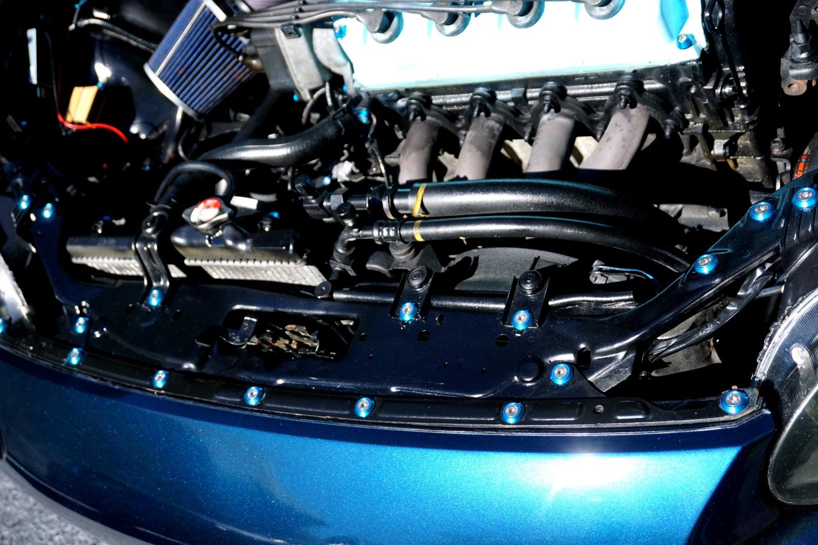 ZSPEC Dress Up Bolts® Fastener Kit for '97-99 Honda Civic/Del Sol 1.6L D-Series Stainless Steel & Billet Aluminum Dress Up Bolts Fasteners Washers Red Blue Purple Gold Burned Black Performance Engine Bay Upgrade JDM