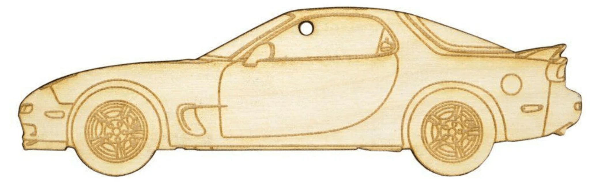 ZSPEC Laser-Engraved Wood Ornament, Style: Mazda RX-7 FD, Birch - ZSPEC Design LLC - Holiday Ornaments - - zspecdesign.com