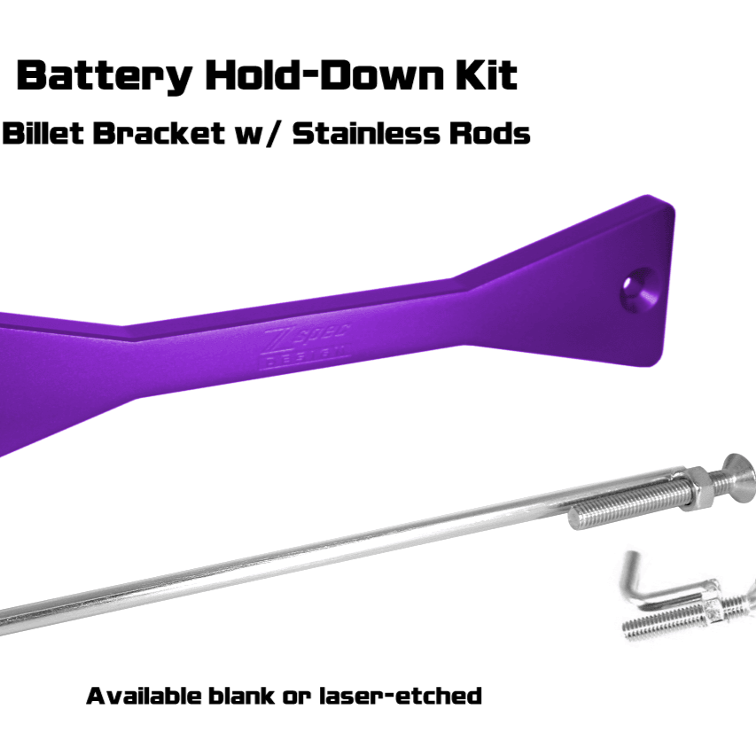 ZSPEC Battery Hold Down/Bracket for '09-20 Nissan 370z Z34, Billet w/ Stainless Hardware - ZSPEC Design LLC - Hardware Fasteners - 370z, accessory, battery, battery bracket, bracket, nissan, Stainless, z34 - zspecdesign.com