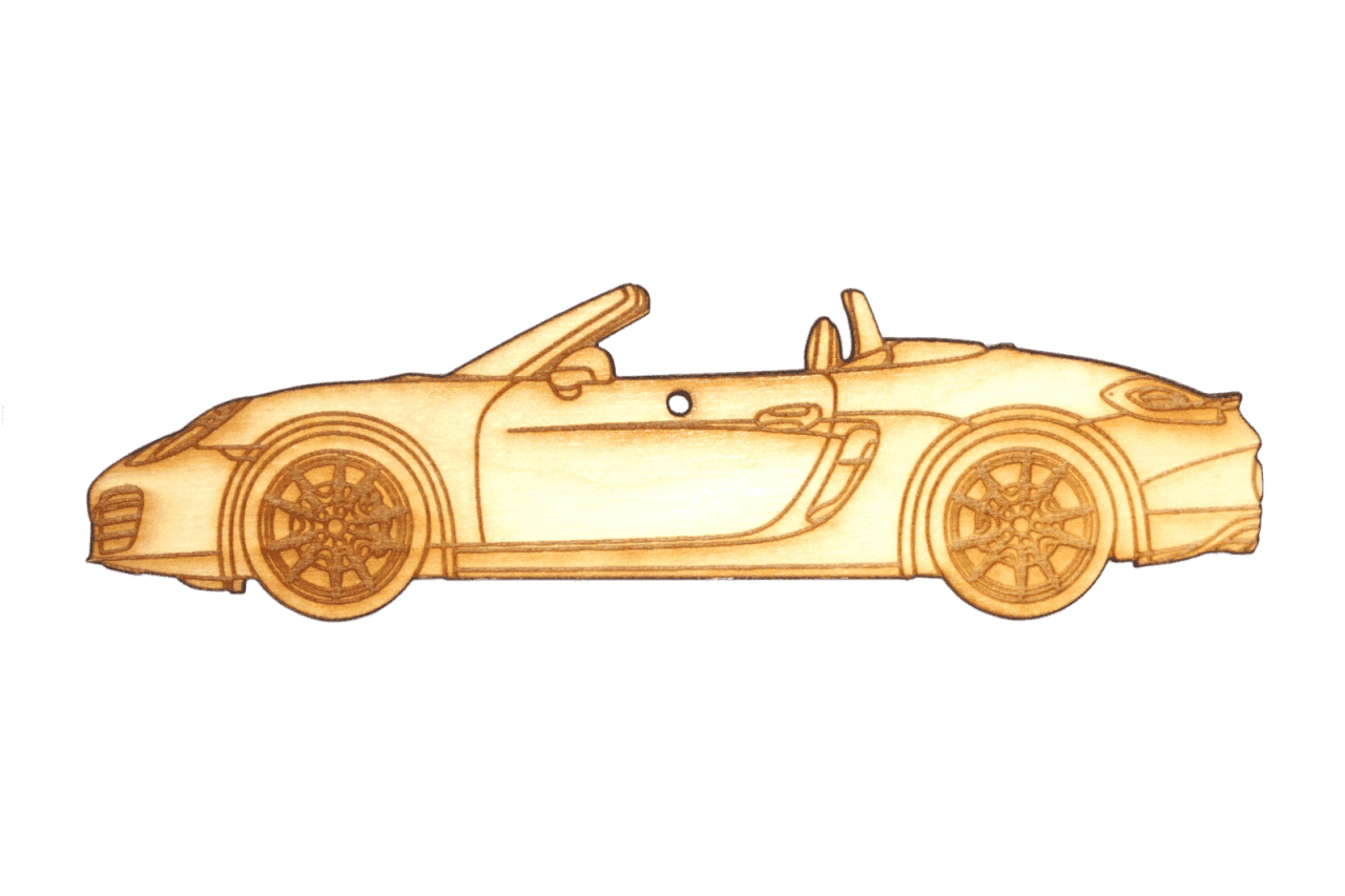 ZSPEC Laser-Engraved Birch Ornament, Style: Porsche Boxster S, ~5-inch Wide - ZSPEC Design LLC - Holiday Ornaments - body, boxster, holiday, lifestyle, ornament, porsche - zspecdesign.com