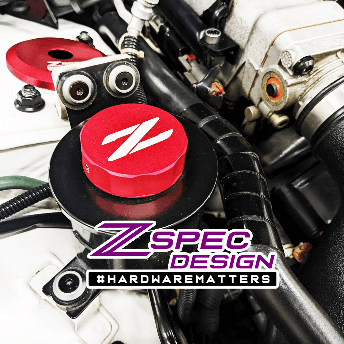 ZSPEC Billet Reservoir Cap Cover P.S. 54mm I.D. for Nissan Z32 300zx - ZSPEC Design LLC - Hardware Fasteners - 300zx, accessory, cap, nissan, reservoir cap cover, z32 - zspecdesign.com