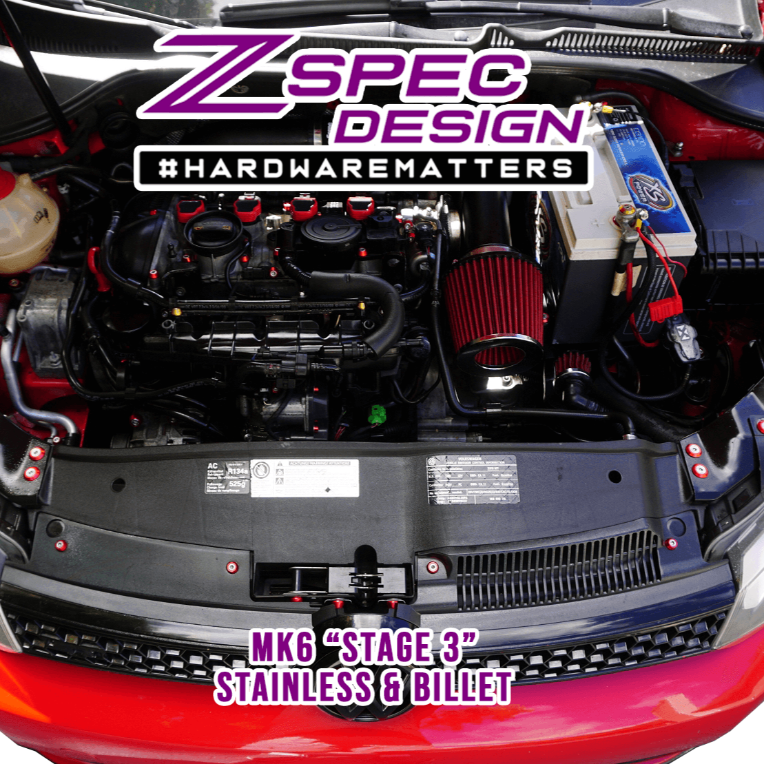 ZSPEC "Stage 3" Dress Up Bolts® Fastener Kit for '10-14 VW MK6 Golf GTI/Jetta 2.0L, Stainless & Billet - ZSPEC Design LLC - Hardware Fasteners - Fastener Kit, golf, gti, jetta, mk6, stage 3, volkswagen, vw - zspecdesign.com