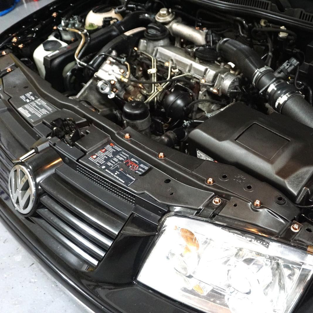 ZSPEC "Stage 1" Dress Up Bolts® Fastener Kit for '99-03 VW Golf MK4 1.9L Diesel, Stainless & Billet - ZSPEC Design LLC - Hardware Fasteners - diesel, Fastener Kit, golf, mk4, stage 1, vw - zspecdesign.com