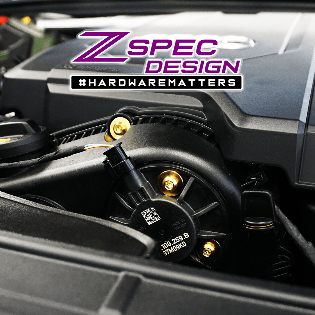 ZSPEC "Stage 1" Dress Up Bolts® Fastener Kit for '18-23+ Audi A5 8W6 2.0L, Titanium - ZSPEC Design LLC - Hardware Fasteners - 8w6, a5, a5 8w6, audi, Fastener Kit, stage 1 - zspecdesign.com
