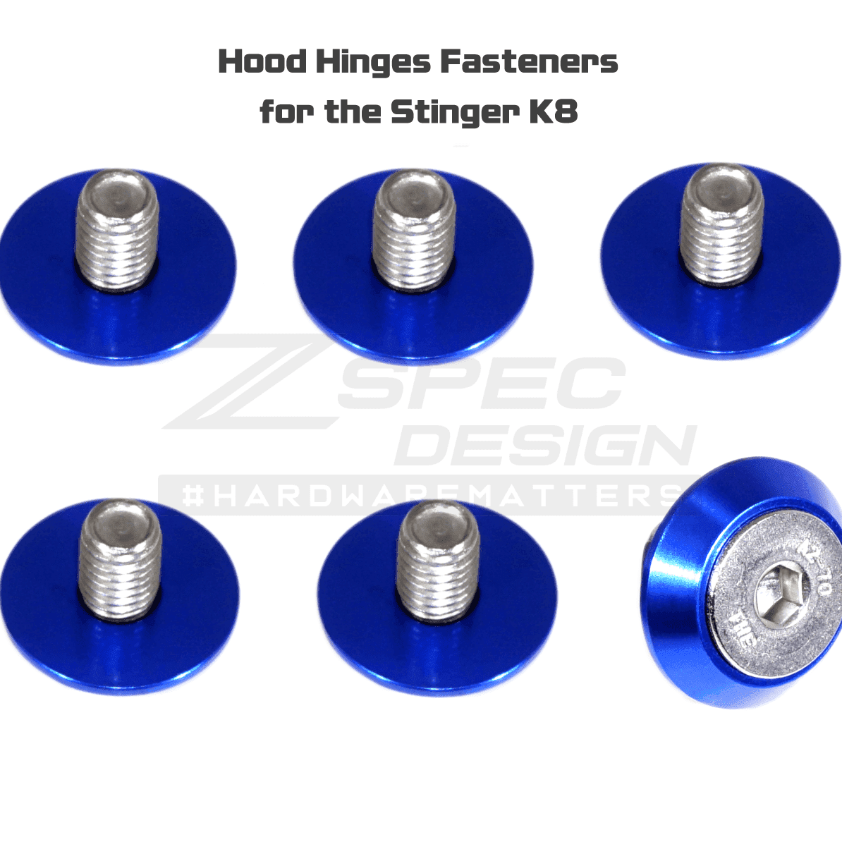 ZSPEC Hood Hinges Fastener Kit for '18+ Stinger GT, Stainless & Billet Hardware - ZSPEC Design LLC - Hardware Fasteners - Fastener Kit, kia, stinger - zspecdesign.com
