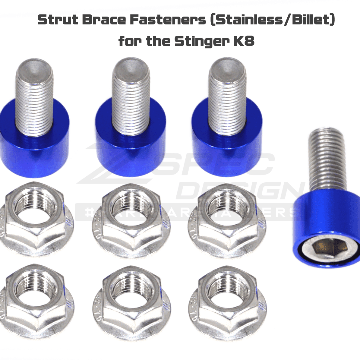 ZSPEC "Stage 3" Dress Up Bolts® Fastener Kit for '18+ Kia Stinger GT K8, Stainless & Billet - ZSPEC Design LLC - Hardware Fasteners - Fastener Kit, kia, stage 3, stinger - zspecdesign.com