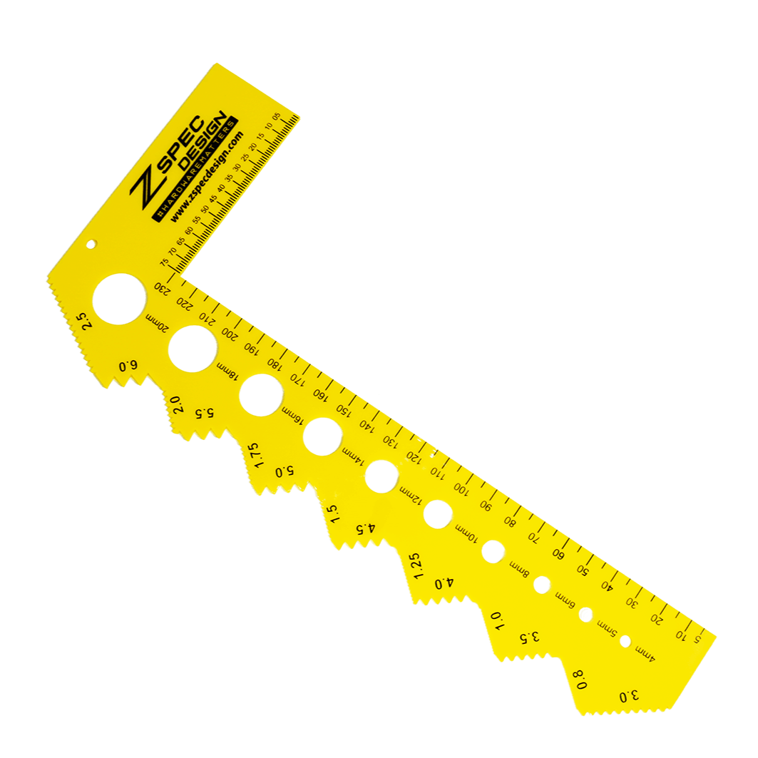 ZSPEC Metric Bolt / Fastener Thread Measuring Gauge, L-Shape - ZSPEC Design LLC - Hardware Fasteners - accessory, keychain, lifestyle - zspecdesign.com