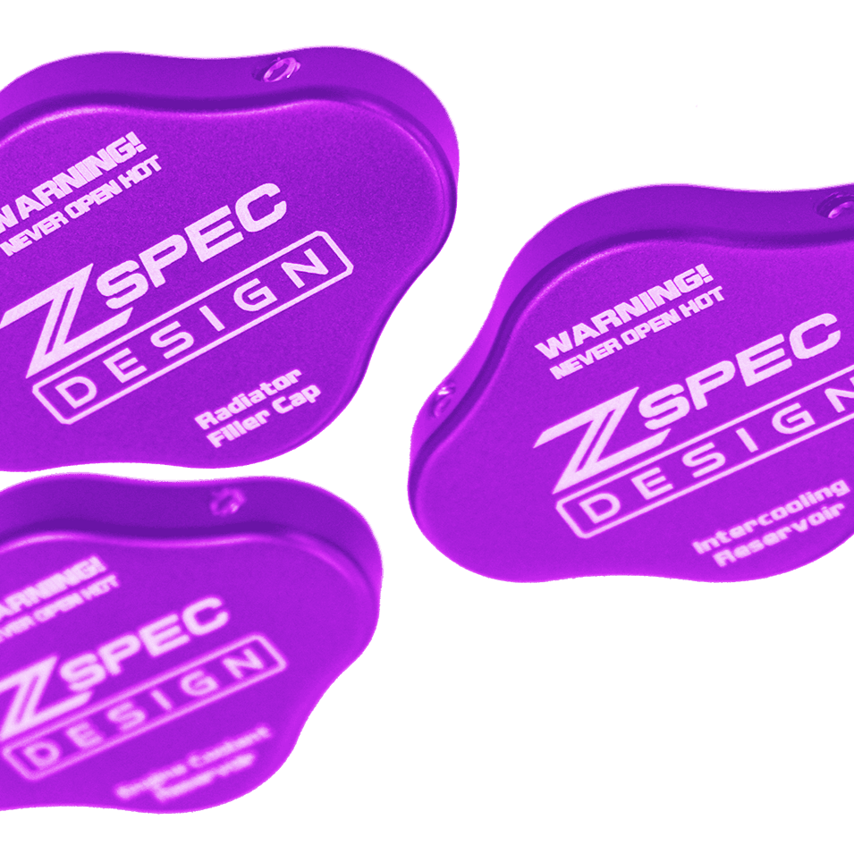 ZSPEC Fluid Reservoir Cap Covers Set for '23+ Nissan Z RZ34, Billet, 3 Caps - ZSPEC Design LLC - Hardware Fasteners - 400z, accessory, cap, nissan, nissan z, radiator cap cover, reservoir cap cover, RZ34 - zspecdesign.com