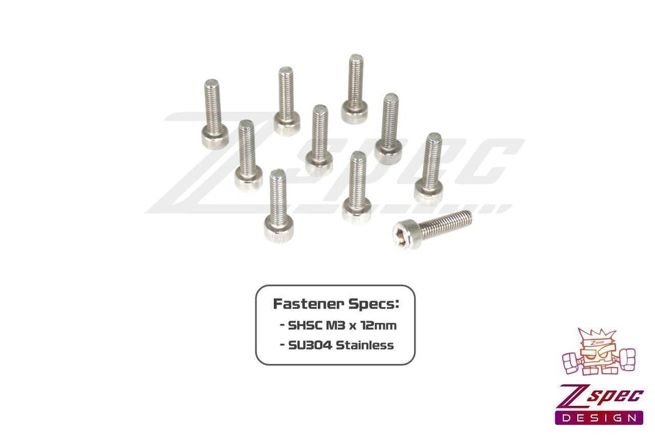 ZSPEC M3-0.5x12mm Fasteners, SHSC, Stainless SUS304, 10-Pack - ZSPEC Design LLC - Hardware Fasteners - 10-pack, Dress Up Bolt, M3, SHSC, Stainless - zspecdesign.com
