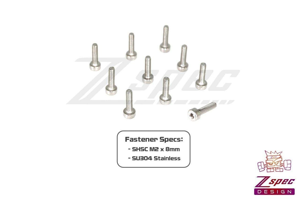 ZSPEC M2-0.4x8mm Fasteners, SHSC, Stainless SUS304, 10-Pack - ZSPEC Design LLC - Hardware Fasteners - 10-pack, Dress Up Bolt, Fastener, m2, SHSC, Stainless - zspecdesign.com