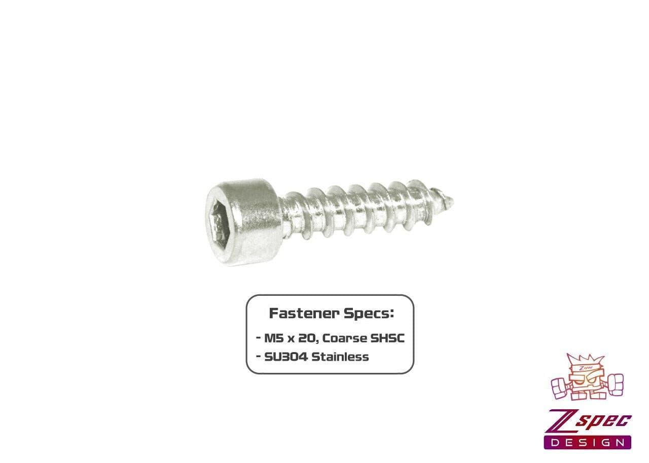 ZSPEC M5x16mm Coarse Socket-Cap SHSC Fasteners, Stainless, 10-Pack - ZSPEC Design LLC - Hardware Fasteners - 10-pack, Dress Up Bolt, m5, SHSC, Stainless - zspecdesign.com