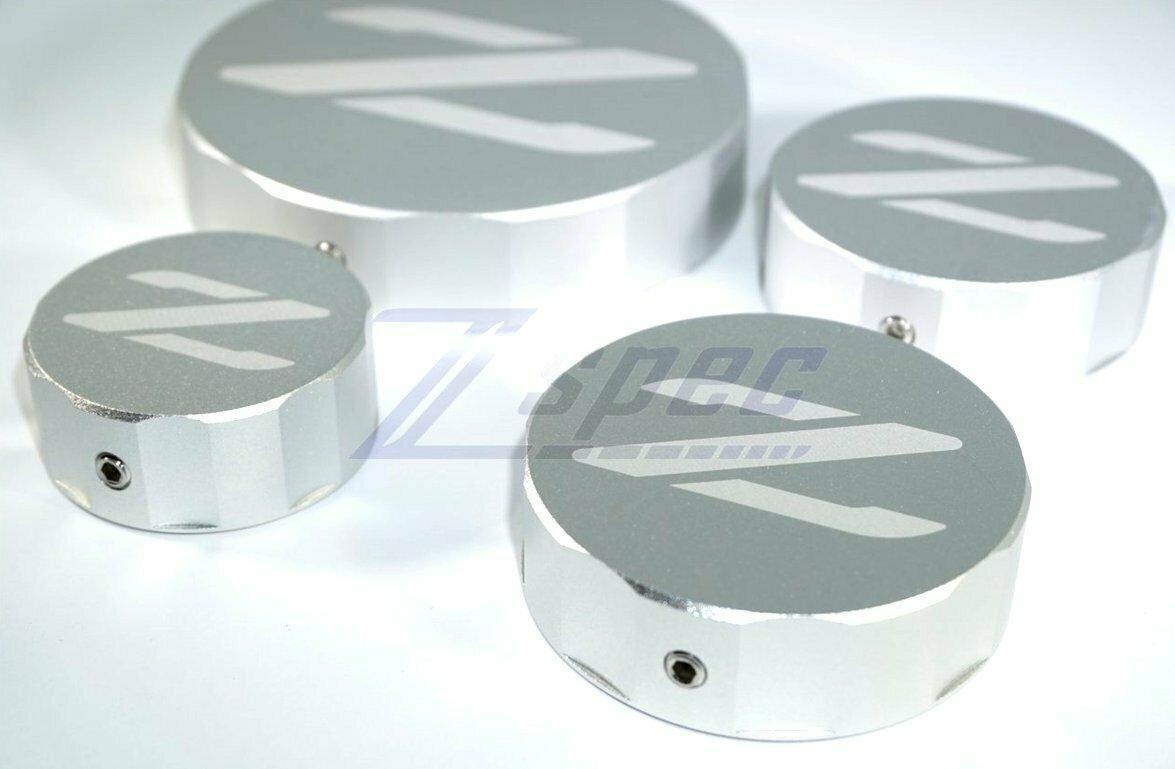 ZSPEC Reservoir Cap Cover Set (BMC, CMC, PS, CO) for Nissan Z32 300zx, Billet Aluminum - ZSPEC Design LLC - Hardware Fasteners - 300zx, accessory, cap, nissan, reservoir cap cover, z32 - zspecdesign.com