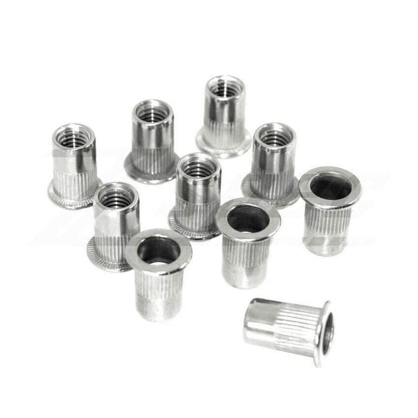 ZSPEC M8-1.25 Rivet Nuts, SUS304 Stainless Steel, 10-Pack - ZSPEC Design LLC - Hardware Fasteners - 10-pack, Body, body hardware, Dress Up Bolt, m8, Rivet Nut, Stainless - zspecdesign.com