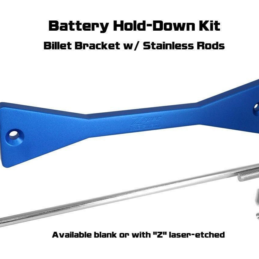 ZSPEC Battery Hold Down/Bracket for '09-20 Nissan 370z Z34, Billet w/ Stainless Hardware - ZSPEC Design LLC - Hardware Fasteners - 370z, accessory, battery, battery bracket, bracket, nissan, Stainless, z34 - zspecdesign.com