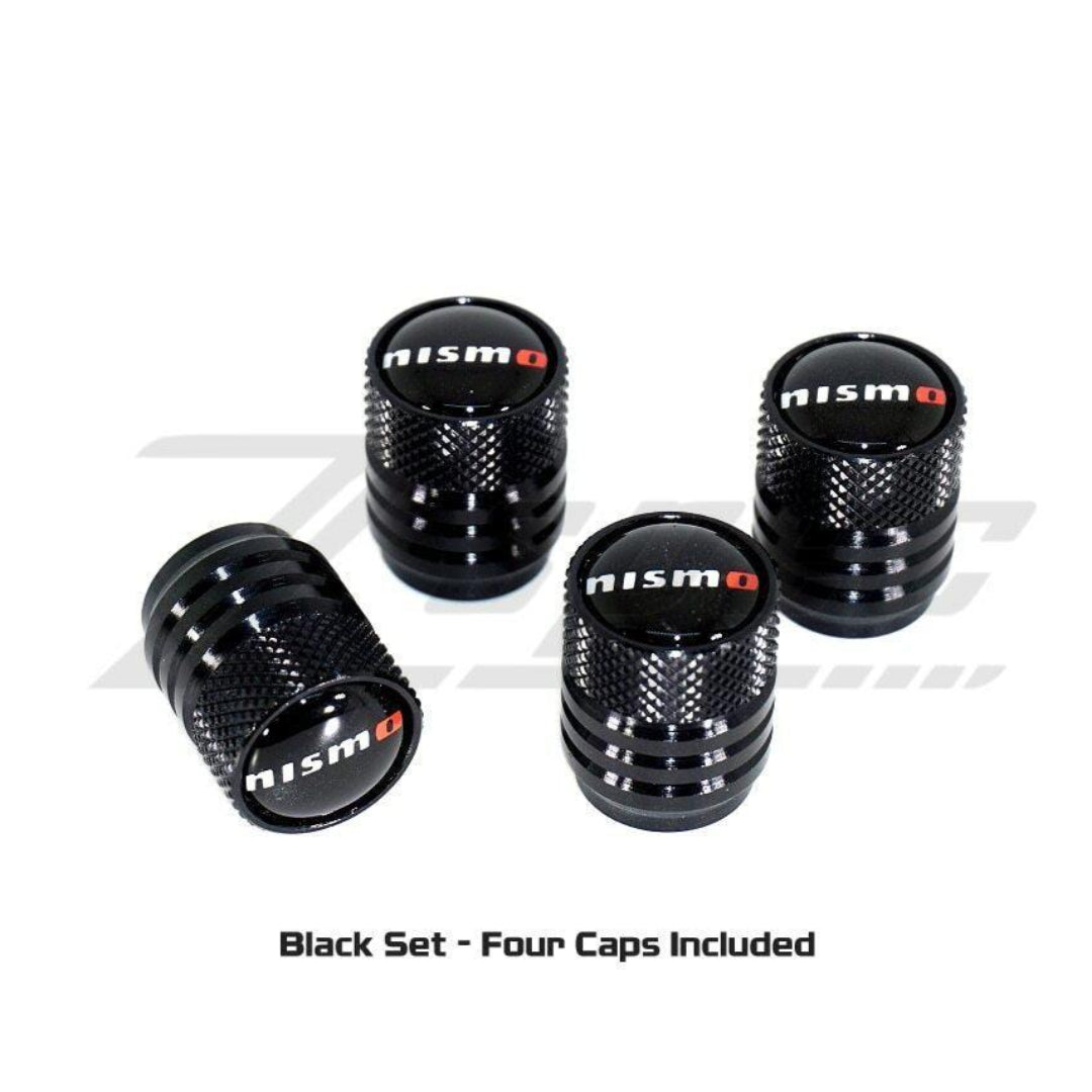 NISMO (Nissan) Tire Valve Stem Cap Set - Black - ZSPEC Design LLC - Hardware Fasteners - accessory, Nismo, Nissan, Tire - zspecdesign.com