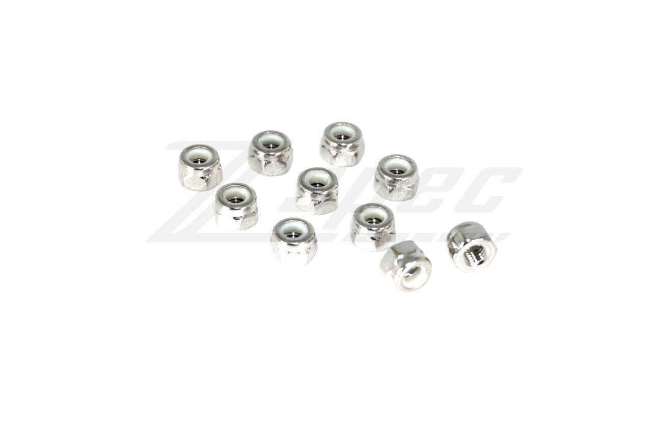 ZSPEC M3-0.5 Nylon Lock Nuts, Stainless SUS304, 10-Pack - ZSPEC Design LLC - Hardware Fasteners - 10-pack, Fastener, m3, nylon, Stainless - zspecdesign.com