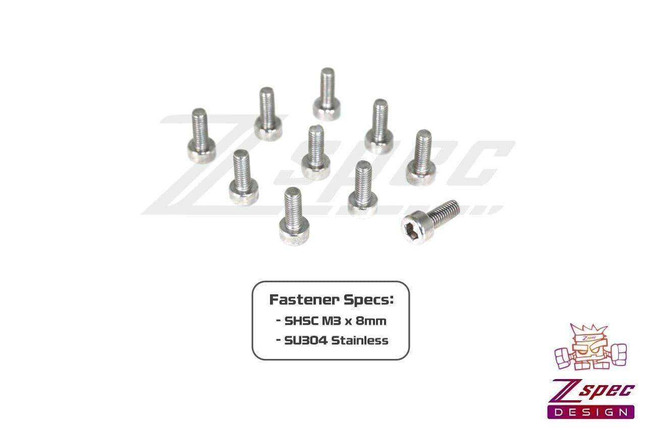 ZSPEC M3-0.5x8mm Fasteners, SHSC, Stainless SUS304, 10-Pack - ZSPEC Design LLC - Hardware Fasteners - 10-pack, Dress Up Bolt, m3, SHSC, Stainless - zspecdesign.com