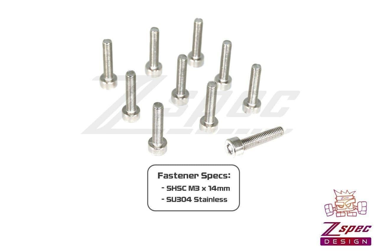 ZSPEC M3-0.5x14mm Fasteners, SHSC, Stainless SUS304, 10-Pack - ZSPEC Design LLC - Hardware Fasteners - 10-pack, Dress Up Bolt, m3, SHSC, Stainless - zspecdesign.com