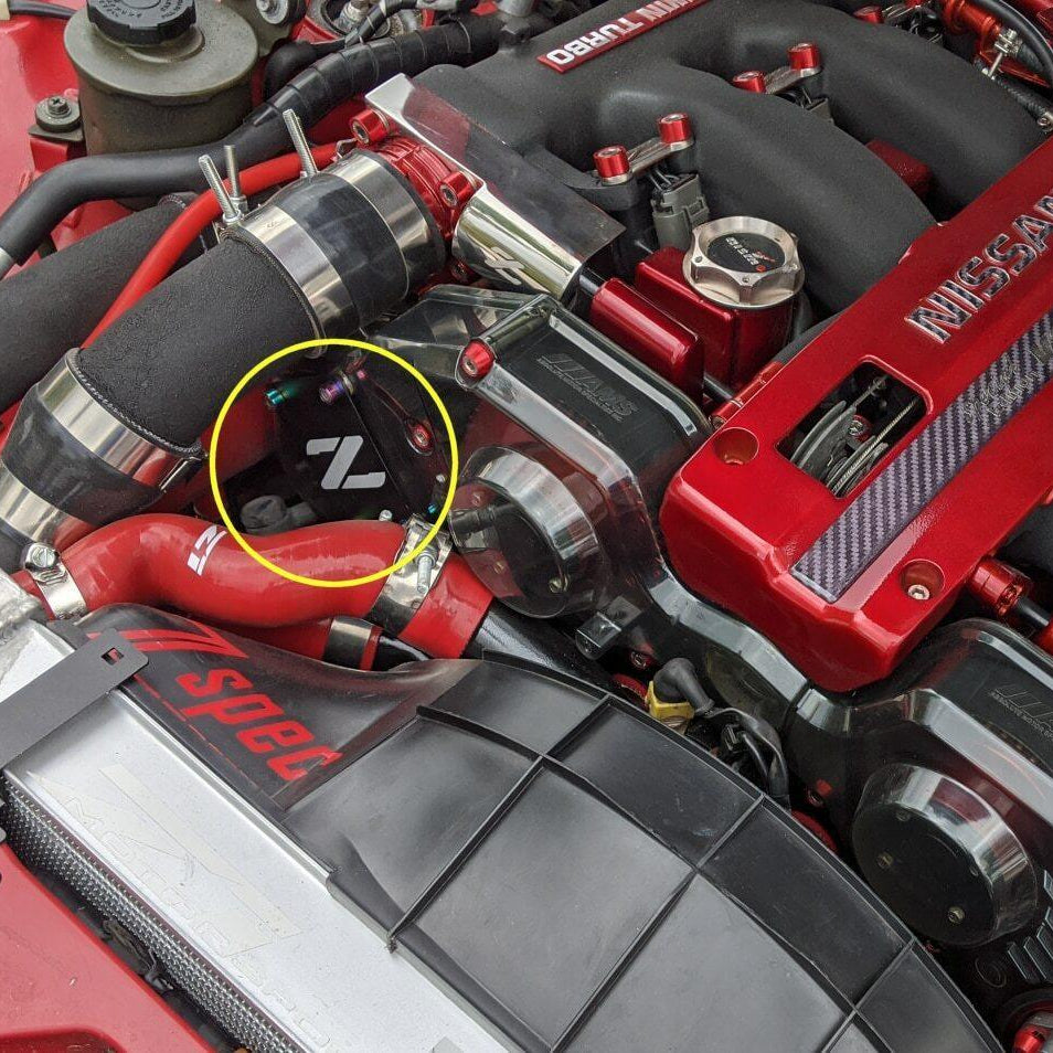 ZSPEC Red PTU Holes Cover Plate for Z32 300zx, Billet - ZSPEC Design LLC - Hardware Fasteners - 300zx, accessory, nissan, ptu, z32 - zspecdesign.com