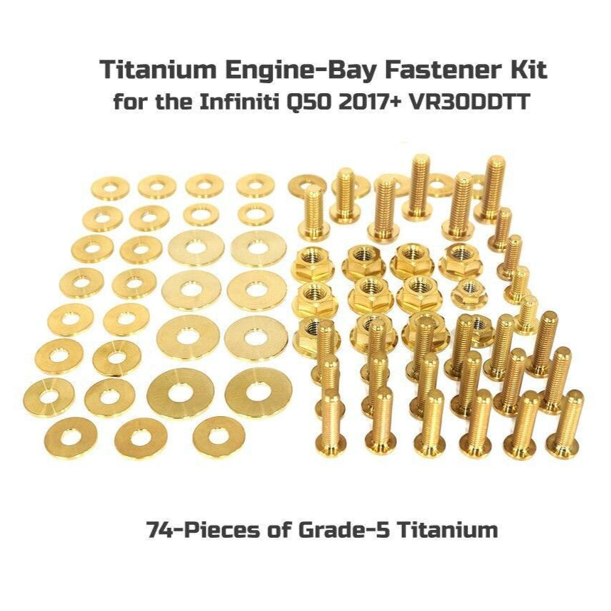 ZSPEC "Stage 1" Dress Up Bolts® Fastener Kit for Infiniti Q50/Q60 w/VR30DDTT, Titanium - ZSPEC Design LLC - Hardware Fasteners - Dress Up, Fastener Kit, infiniti, q50, q60, stage 2, titanium, vr30ddtt - zspecdesign.com