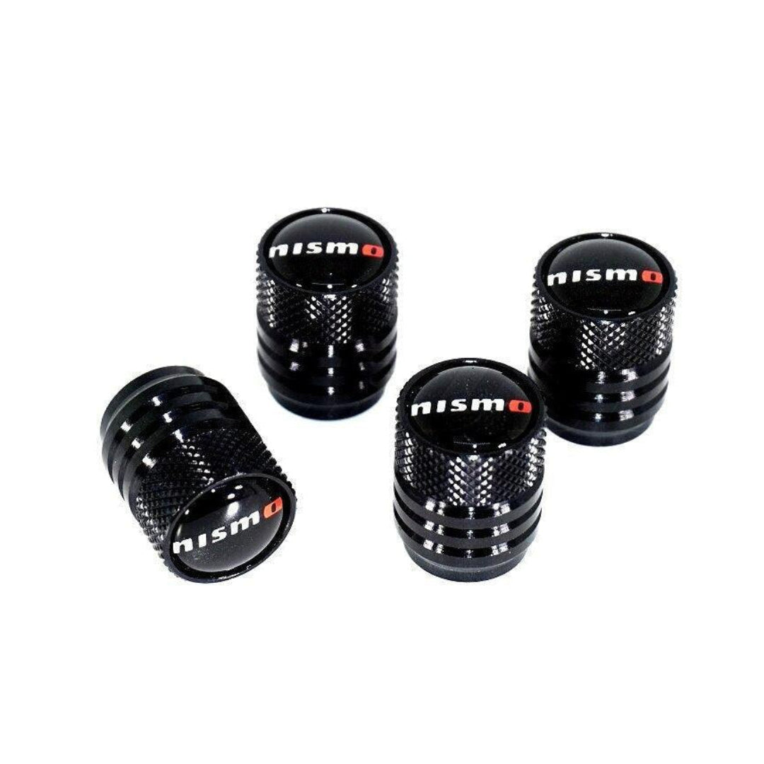 NISMO (Nissan) Tire Valve Stem Cap Set - Black - ZSPEC Design LLC - Hardware Fasteners - accessory, Nismo, Nissan, Tire - zspecdesign.com