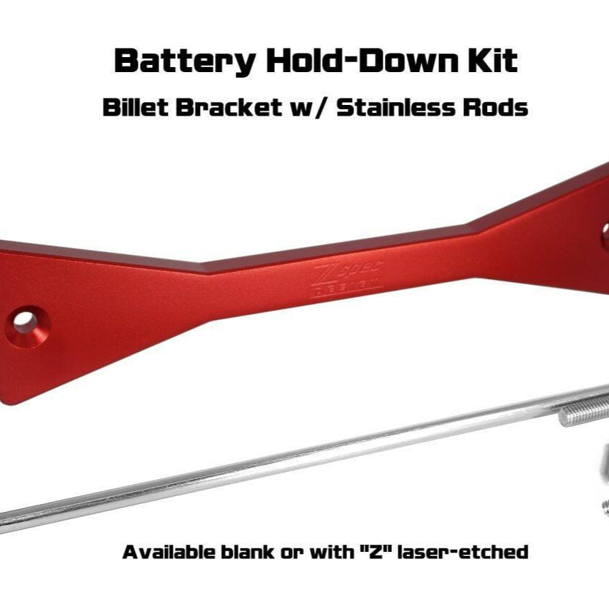 ZSPEC Battery Hold Down/Bracket for '09-20 Nissan 370z Z34, Billet w/ Stainless Hardware - ZSPEC Design LLC - Hardware Fasteners - 370z, accessory, battery, battery bracket, bracket, nissan, Stainless, z34 - zspecdesign.com