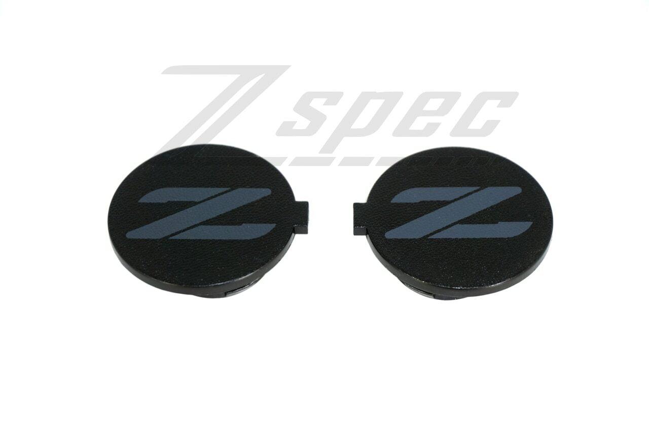 ZSPEC Outer B-Pillar Finisher Cap With Z, for Nissan 1990 1991 1992 1993 1994 1995 1996 300zx, Left/Right Pair, Interior, Reproduction, Custom, Dress Up Bolts Hardware Black