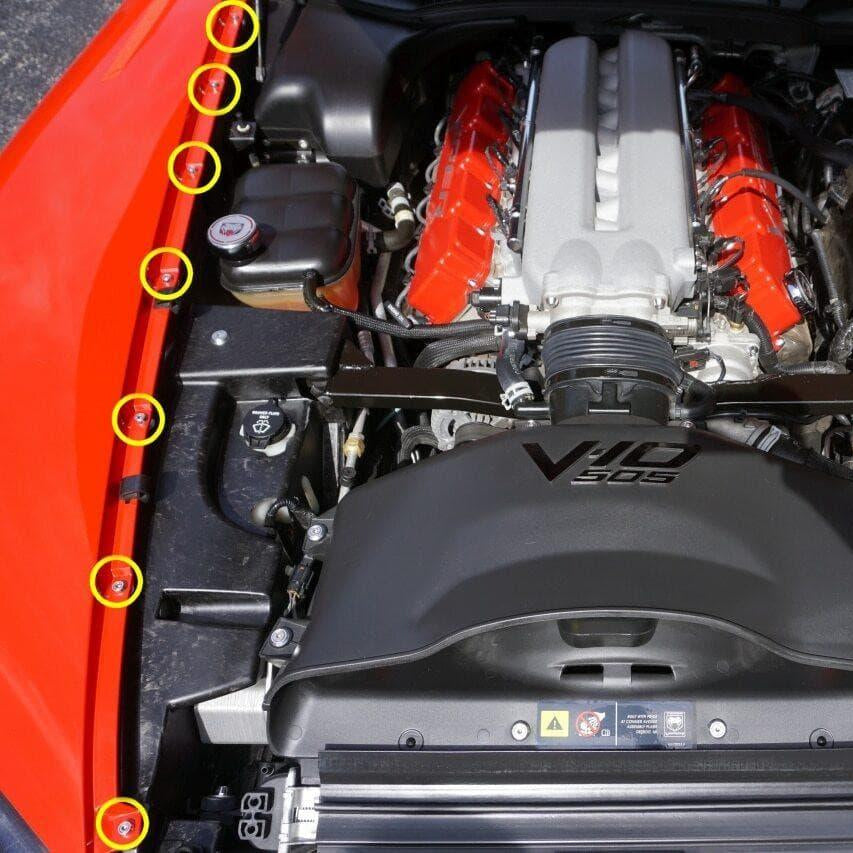 ZSPEC Fenders/Body Panels Fasteners for '03-06 Dodge Viper V10 Gen 3, Stainless & Billet - ZSPEC Design LLC - Hardware Fasteners - dodge, Fastener Kit, gen 3, v10, viper - zspecdesign.com