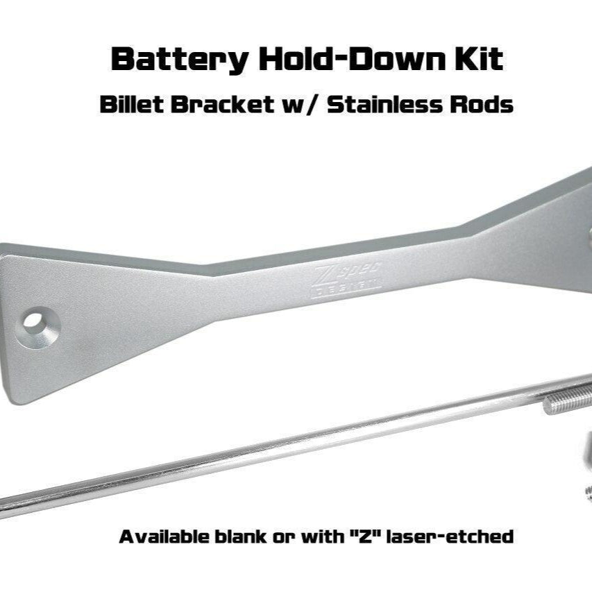 ZSPEC Battery Hold Down/Bracket for '09-20 Nissan 370z Z34, Billet w/ Stainless Hardware - ZSPEC Design LLC - Hardware Fasteners - 370z, accessory, battery, battery bracket, bracket, nissan, Stainless, z34 - zspecdesign.com