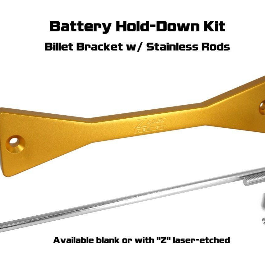 ZSPEC Battery Hold Down/Bracket for '09-20 Nissan 370z Z34, Billet w/ Stainless Hardware - ZSPEC Design LLC - Hardware Fasteners - 370z, accessory, battery, battery bracket, bracket, nissan, Stainless, z34 - zspecdesign.com