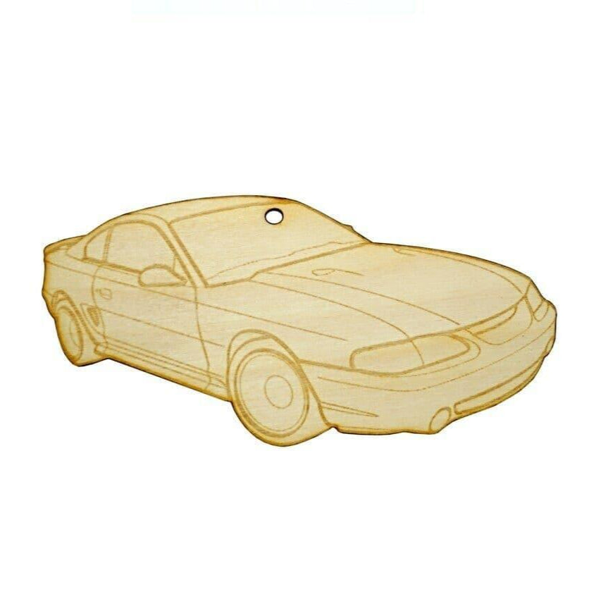 ZSPEC Laser-Engraved Birch Ornament, Style: Ford Mustang SN95, ~5-inch Wide - ZSPEC Design LLC - Holiday Ornaments - ford, holiday, lifestyle, mustang, ornament, sn95 - zspecdesign.com