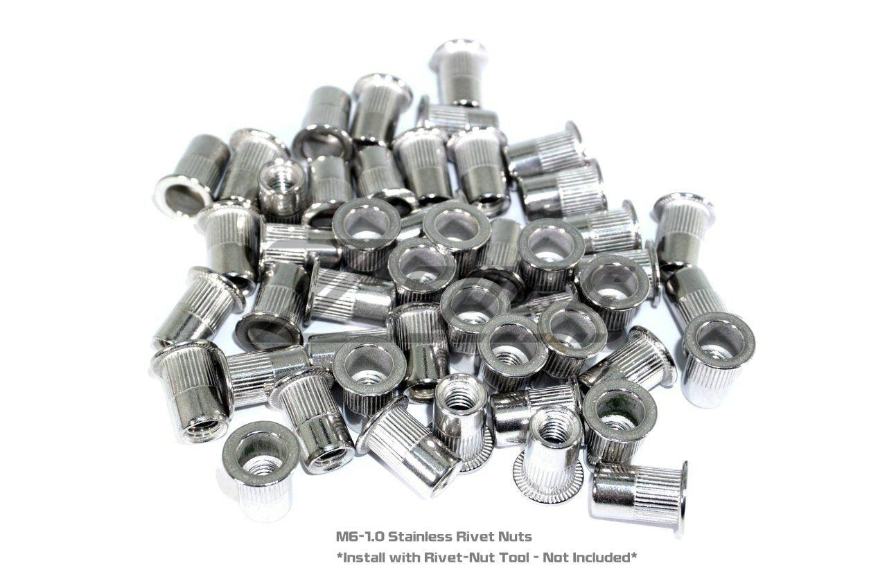 ZSPEC Dress Up Bolts® M6x25mm Shank/Shoulder Bolts, Stainless, 10-Pack Well or Rivet Nuts, 10-Pack Stainless Steel & Billet Aluminum Dress Up Bolts Fasteners Washers Keywords: Body Kit Fender Flare Truck Car Garage