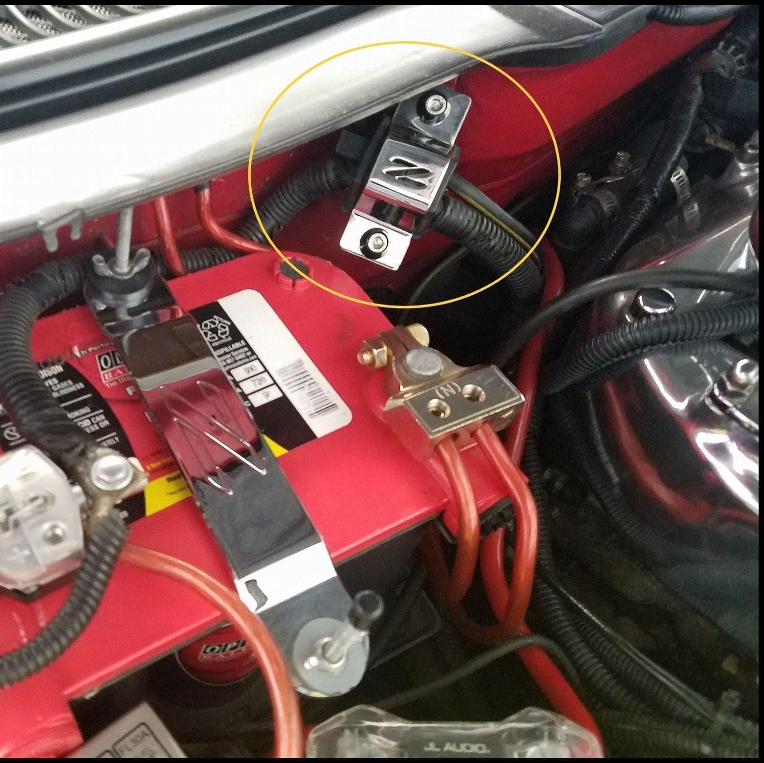 ZSPEC Battery Cable Bracket for '90-99 Nissan 300zx Z32, Black Powdercoat - ZSPEC Design LLC - Hardware Fasteners - 300zx, accessory, battery, bracket, nissan, Polished, z32 - zspecdesign.com