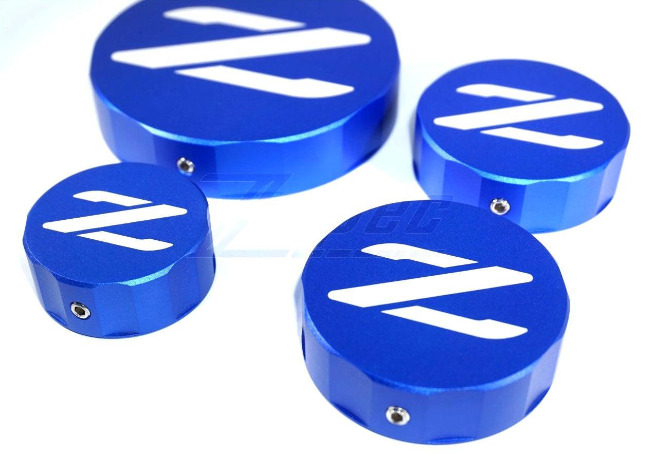 ZSPEC Reservoir Cap Cover Set (BMC, CMC, PS, CO) for Nissan Z32 300zx, Billet Aluminum - ZSPEC Design LLC - Hardware Fasteners - 300zx, accessory, cap, nissan, reservoir cap cover, z32 - zspecdesign.com