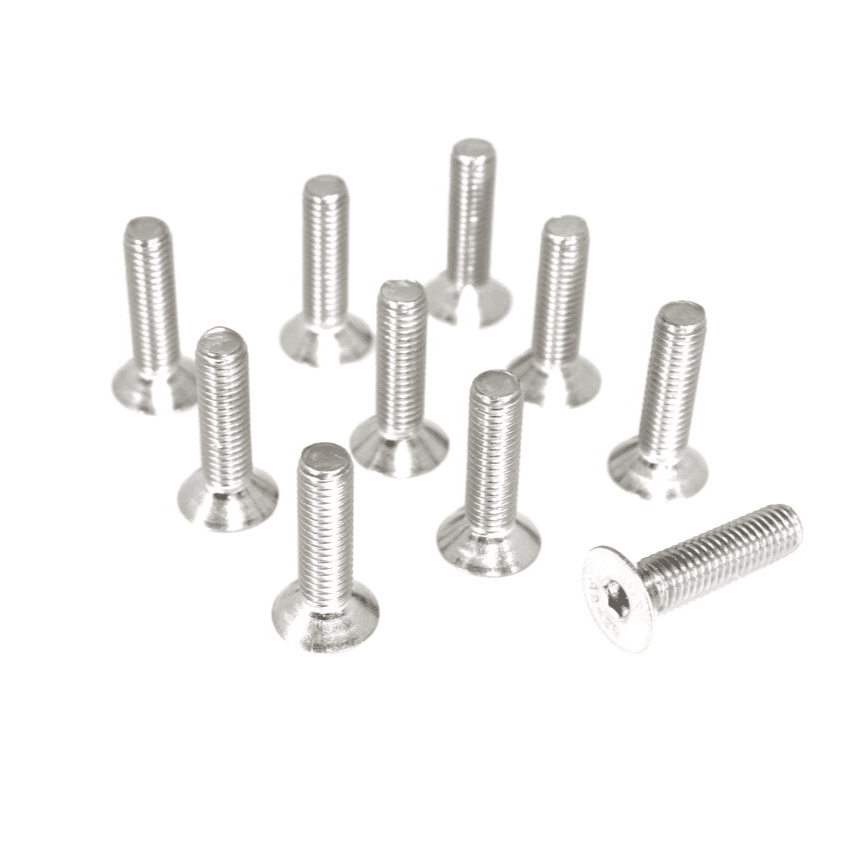 ZSPEC M6-1.0x20mm Flat-Head Socket-Cap (FHSC), SUS304 Stainless Fasteners, 10-Pack - ZSPEC Design LLC - Hardware Fasteners - Fastener Kit, fhsc, m6, stainless - zspecdesign.com