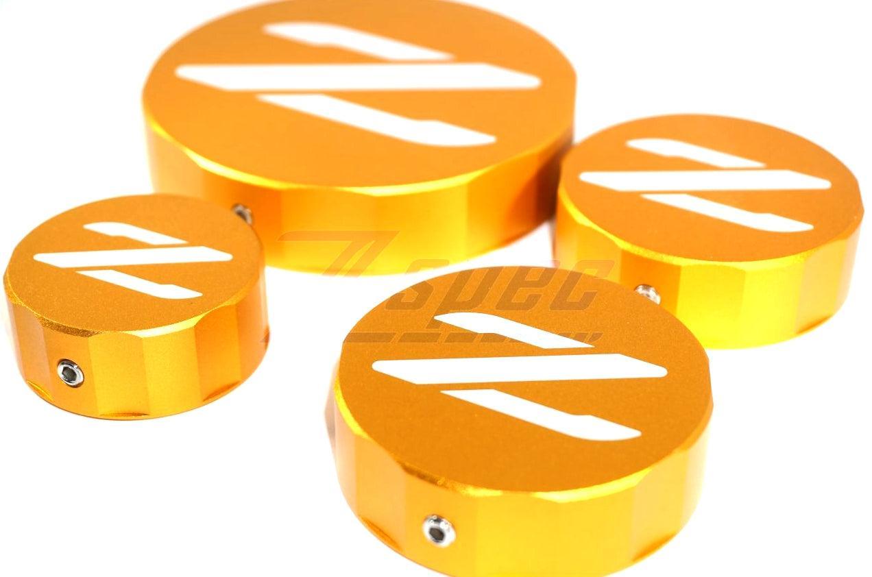 ZSPEC Reservoir Cap Cover Set (BMC, CMC, PS, CO) for Nissan Z32 300zx, Billet Aluminum - ZSPEC Design LLC - Hardware Fasteners - 300zx, accessory, cap, nissan, reservoir cap cover, z32 - zspecdesign.com