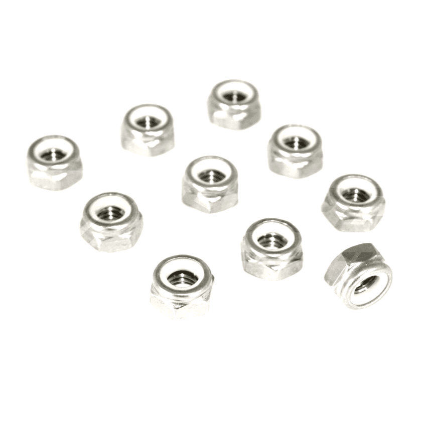 ZSPEC M3-0.5 Nylon Lock Nuts, Stainless SUS304, 10-Pack - ZSPEC Design LLC - Hardware Fasteners - 10-pack, Fastener, m3, nylon, Stainless - zspecdesign.com
