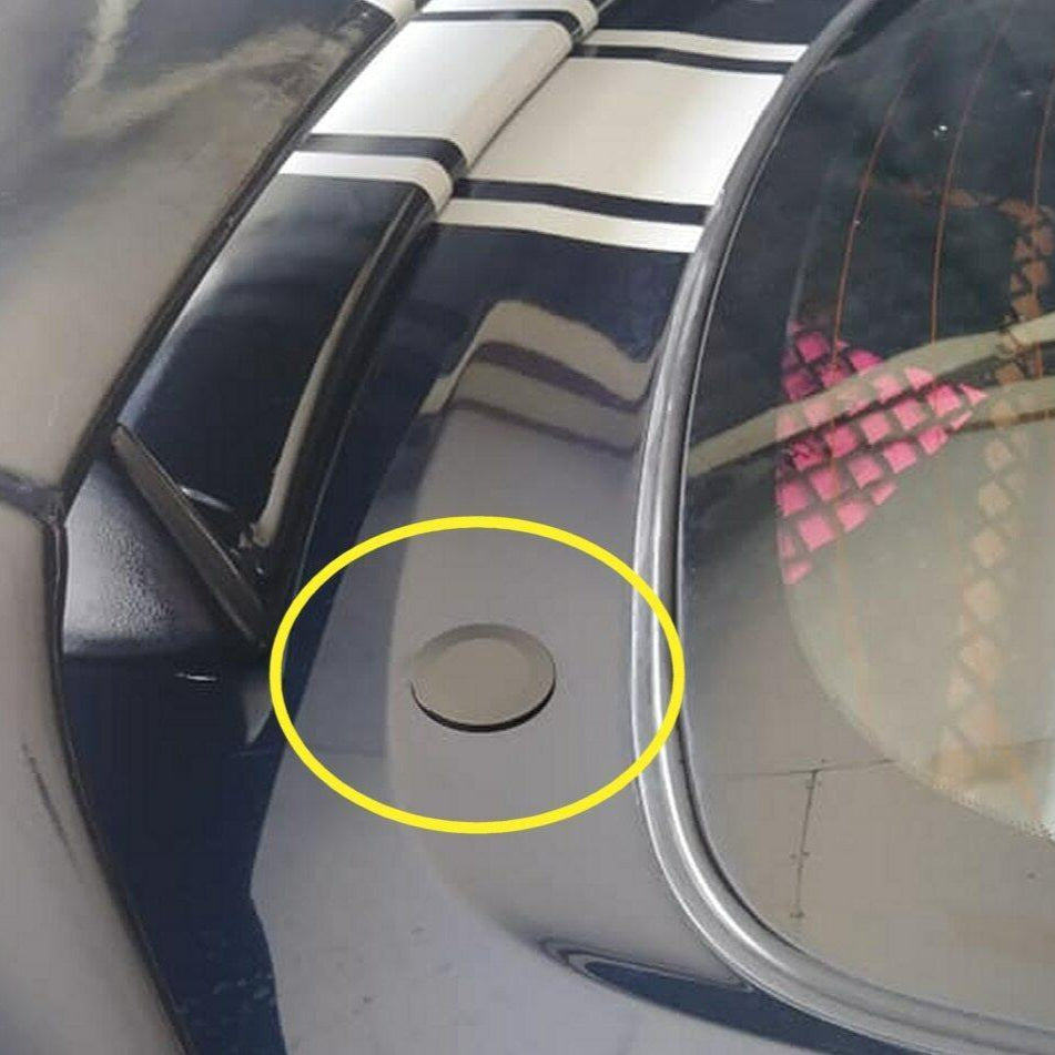 ZSPEC 44mm Rear Wiper Hole-Cover/Cap/Plug, Weatherproof, Billet, Silver Finish - ZSPEC Design LLC - Hardware Fasteners - 44mm, delete, wiper - zspecdesign.com