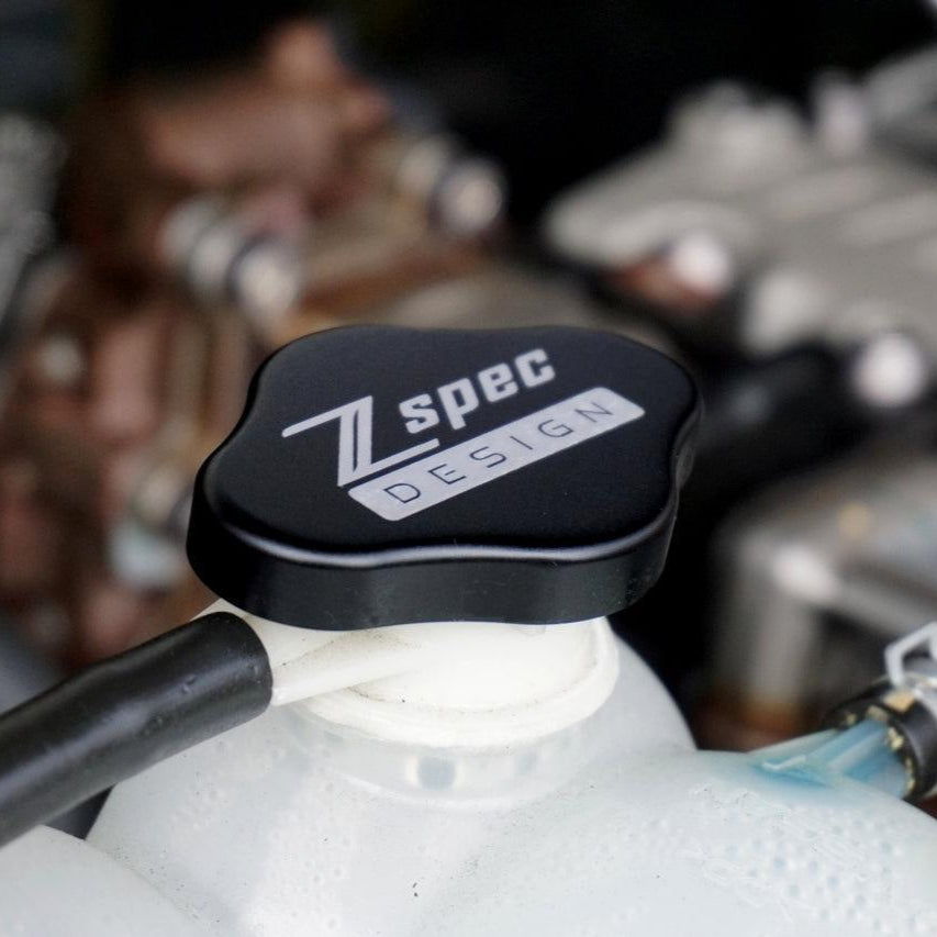 ZSPEC Fluid Reservoir Cap Covers Set for '23+ Nissan Z RZ34, Billet, 3 Caps - ZSPEC Design LLC - Hardware Fasteners - 400z, accessory, cap, nissan, nissan z, radiator cap cover, reservoir cap cover, RZ34 - zspecdesign.com