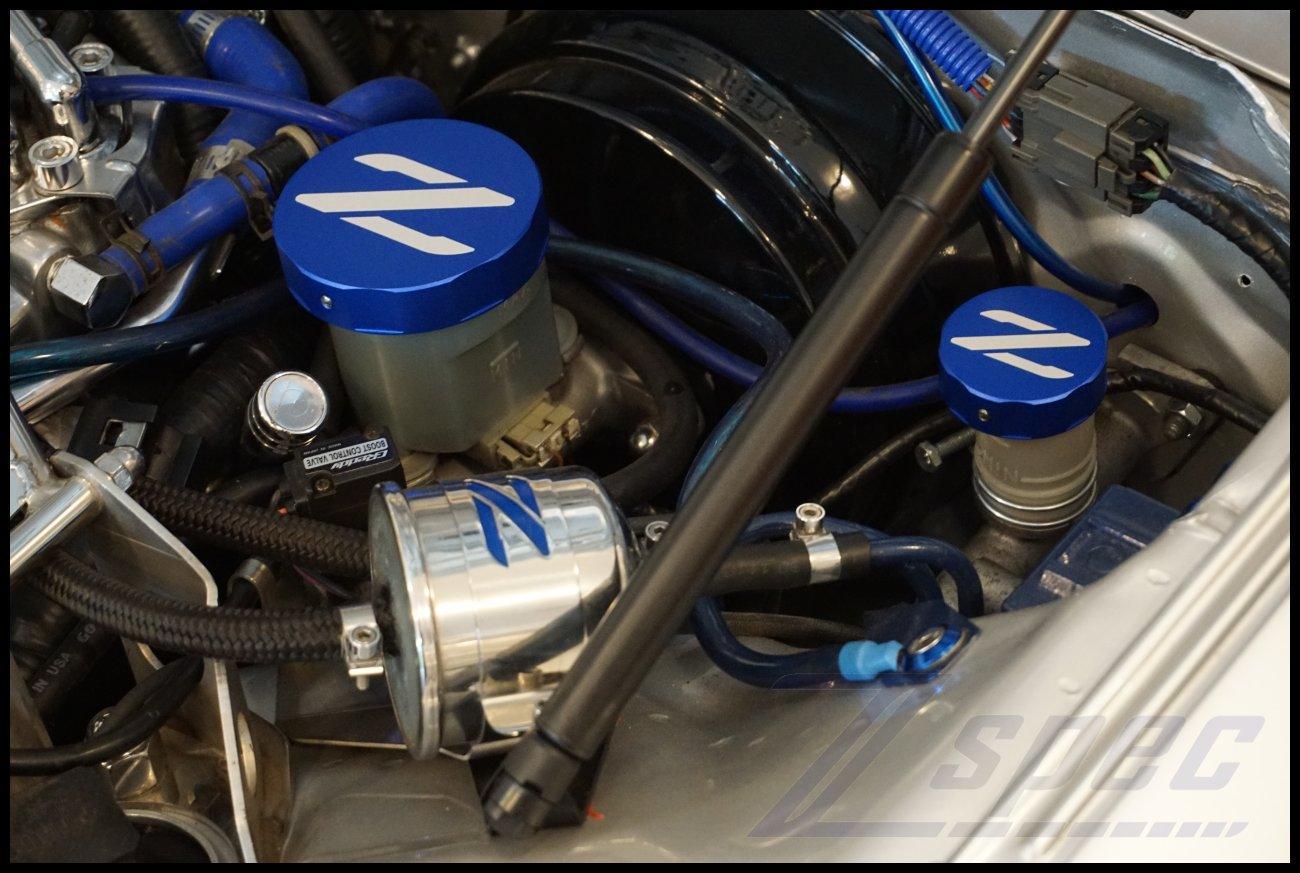 ZSPEC Reservoir Cap Cover Set (BMC, CMC, PS, CO) for Nissan Z32 300zx, Billet Aluminum - ZSPEC Design LLC - Hardware Fasteners - 300zx, accessory, cap, nissan, reservoir cap cover, z32 - zspecdesign.com