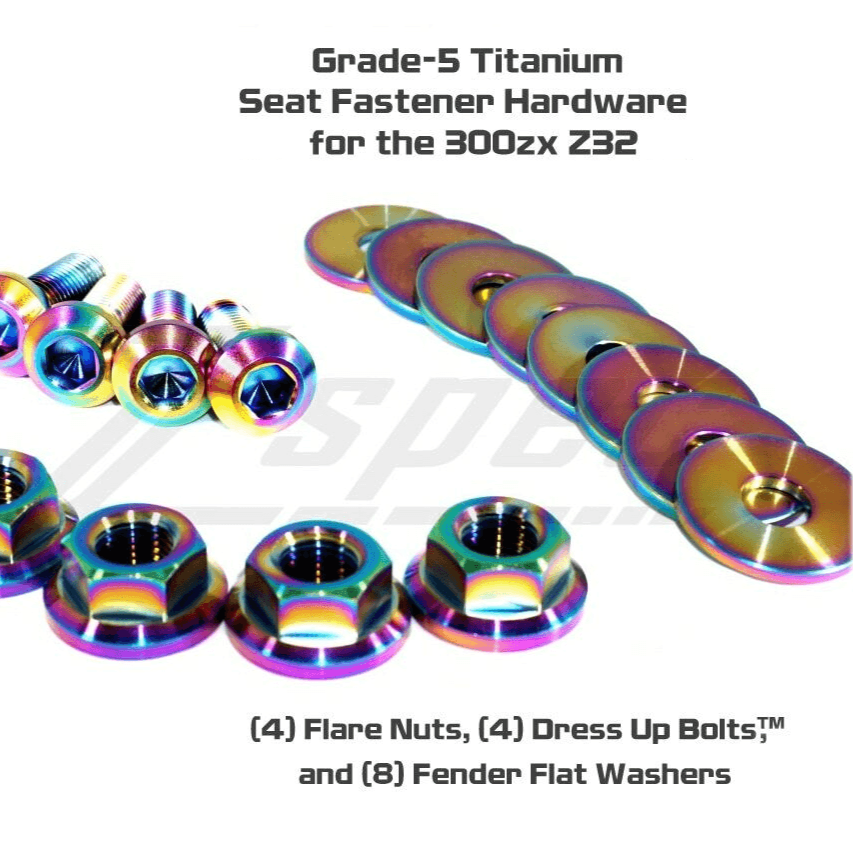 ZSPEC Seat Dress Up Bolts® Fastener Kit for '90-99 Nissan 300zx Z32, Titanium - ZSPEC Design LLC - Hardware Fasteners - 300zx, Fastener Kit, interior, Interior Fastener Kits, nissan, Seat, Titanium, z32 - zspecdesign.com