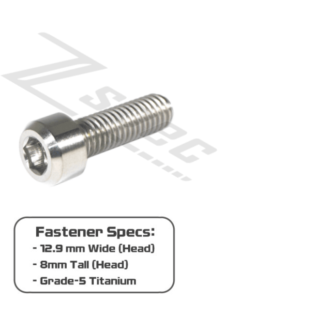 ZSPEC M8-1.25x20mm Socket Cap SHSC Fastener/Bolt, Titanium Grade-5, Per Each - ZSPEC Design LLC - Hardware Fasteners - Fastener Kit, m8, per each, titanium - zspecdesign.com