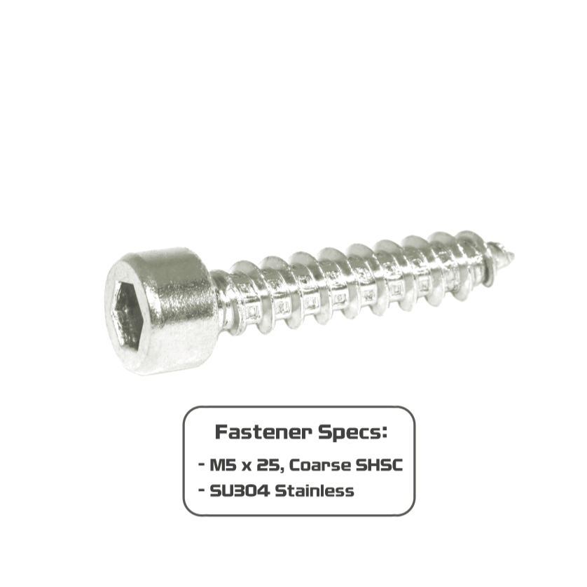ZSPEC M5x25mm Coarse Socket-Head Socket Cap SHSC Fasteners, Stainless, 10-Pack - ZSPEC Design LLC - Hardware Fasteners - 10-pack, Dress Up Bolt, m5, SHSC, Stainless - zspecdesign.com
