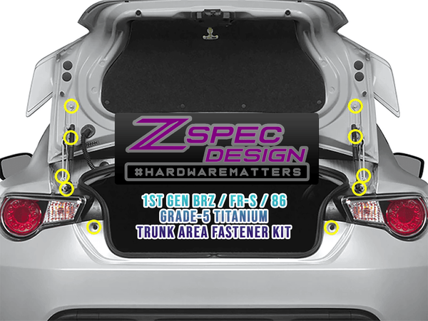 ZSPEC Trunk Dress Up Bolts® Kit for FRS, BRZ, Toyota 86, Titanium