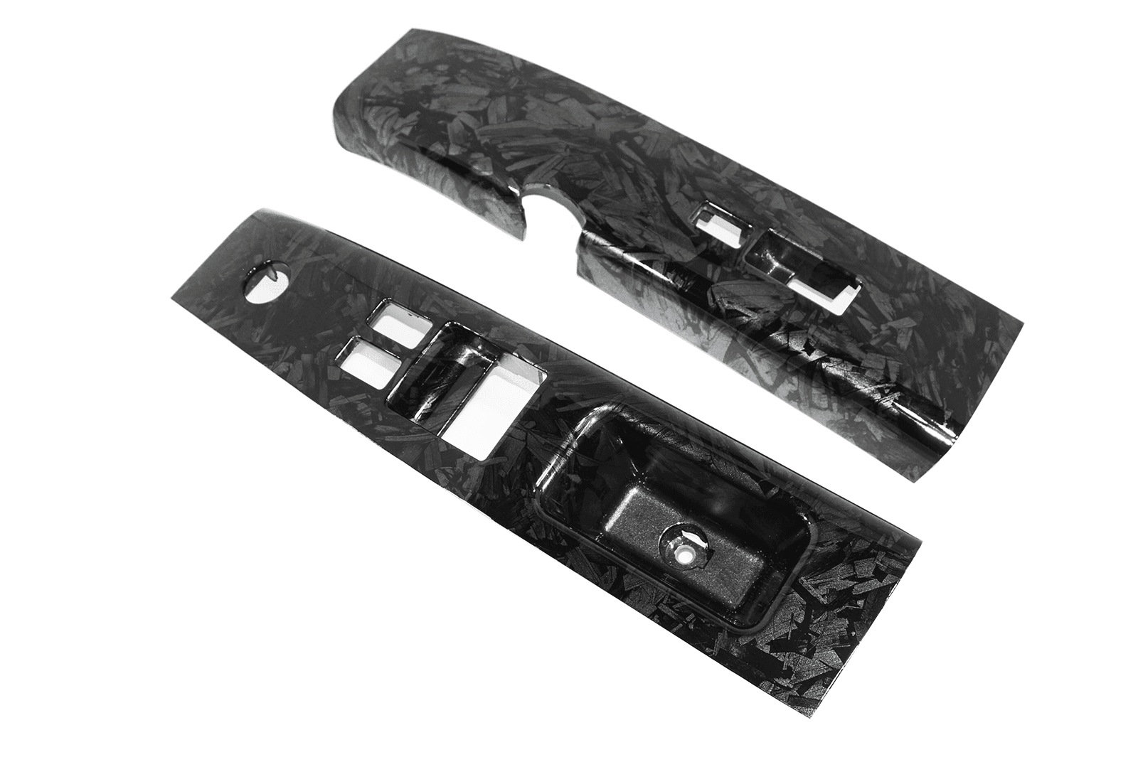 ZSPEC 350z Z33 Interior Door Window Switch Finisher Set, LHD '03-05, Forged Carbon Style - ZSPEC Design LLC - Hardware Fasteners - 350z, 350z Window Switch Finishers, door, finisher, handle, nissan, window - zspecdesign.com