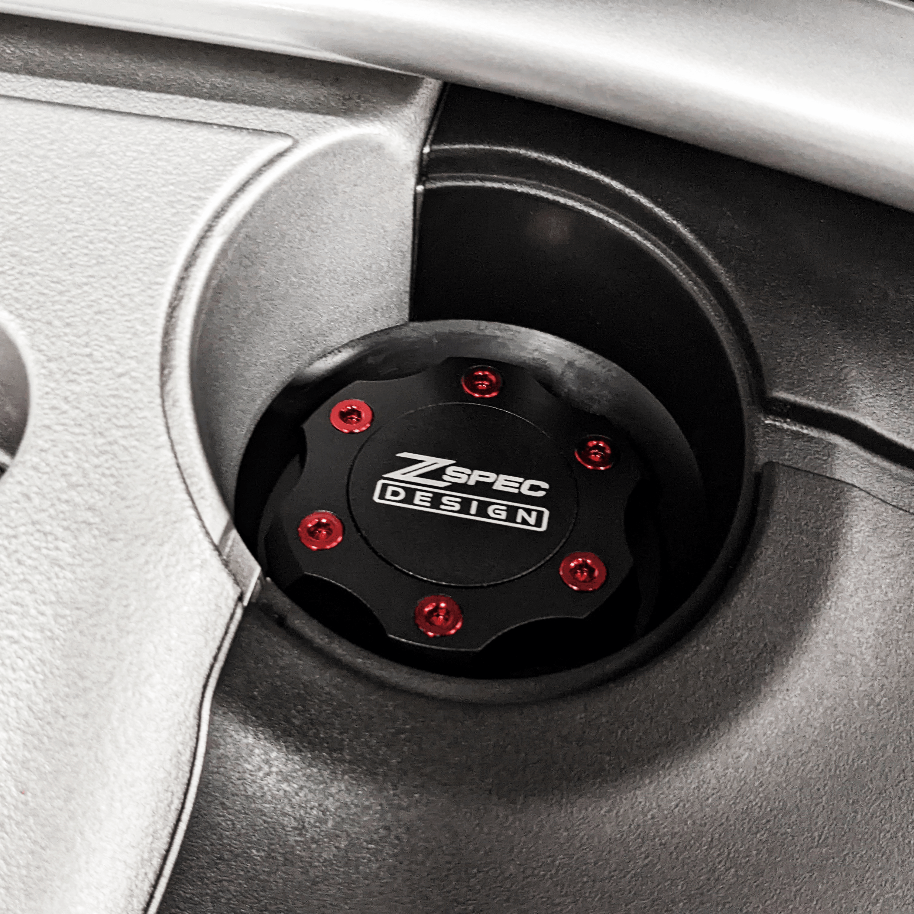 ZSPEC Billet Oil Filler Cap for Nissan/Infiniti/Datsun, Black Cap w/ Titanium Accent - ZSPEC Design LLC - Hardware Fasteners - 2023, 240sx, 240z, 260z, 280z, 280zx, 300z, 300zx, 350z, 370z, 380RS, 400z, accessory, bob sharp, cap, d40, d41, DE & HR, DE & REVUP, FairladyZ, frontier, g35, g37, GT-R, GTR, hakosuka, j30, nismo, nissan, nissanz, nisssan, oil, oil cap, q50, q60, R32, R34, RB20, RB25, RB26, RB30, rogue, RZ34, s30, titan, VQ, vq37, VR, vr30ddtt, z, z31, z32, z33, z34, z34 s2, z34s2 - zspecdesign.com