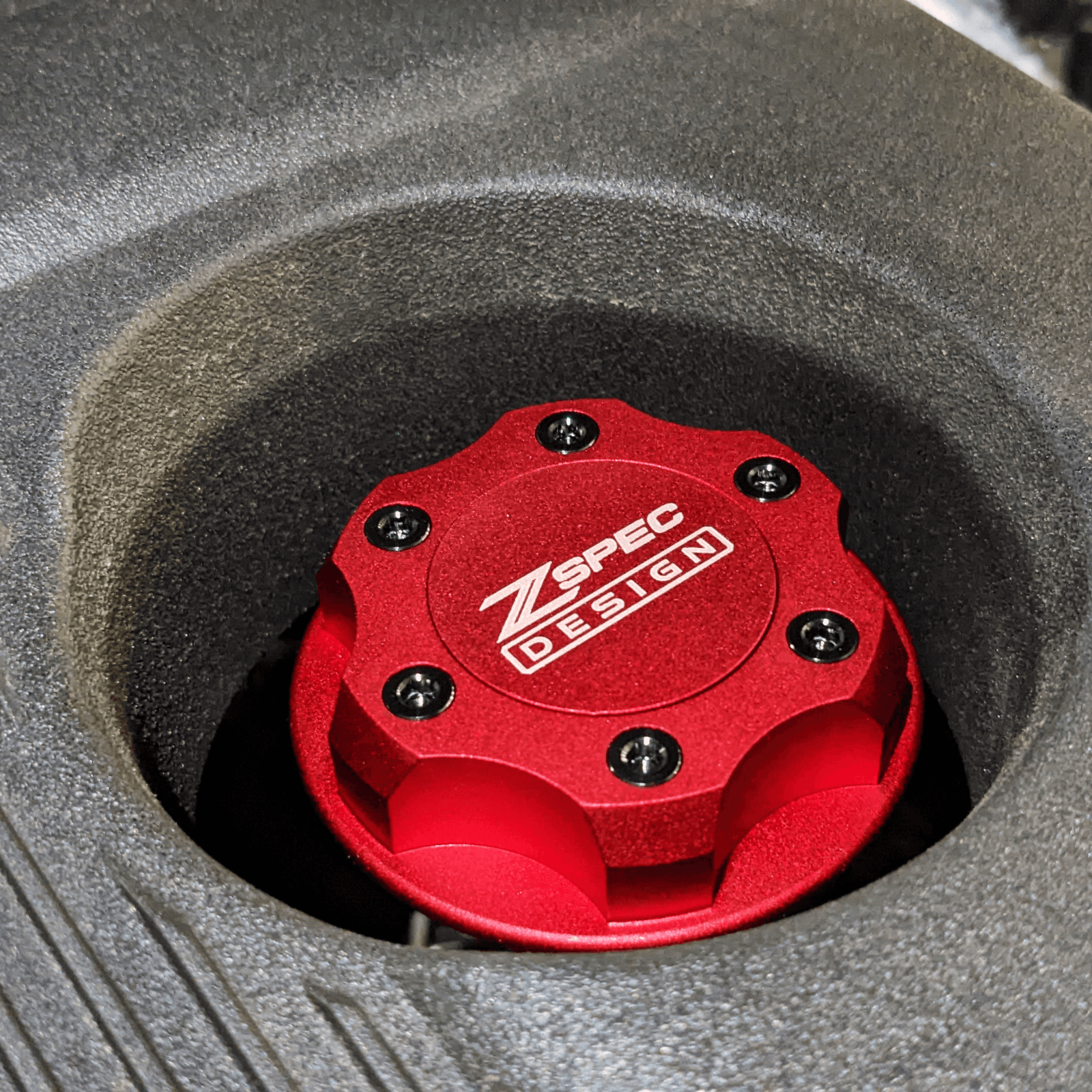 ZSPEC Billet Oil Filler Cap for Nissan/Infiniti/Datsun, Red Cap w/ Titanium Accents - ZSPEC Design LLC - Hardware Fasteners - 2023, 240sx, 240z, 260z, 280z, 280zx, 300z, 300zx, 350z, 370z, 380RS, 400z, accessory, bob sharp, cap, d40, d41, DE & HR, DE & REVUP, FairladyZ, frontier, g35, g37, GT-R, GTR, hakosuka, j30, nismo, nissan, nissanz, nisssan, oil, oil cap, q50, q60, R32, R34, RB20, RB25, RB26, RB30, rogue, RZ34, s30, titan, VQ, vq37, VR, vr30ddtt, z, z31, z32, z33, z34, z34 s2, z34s2 - zspecdesign.com