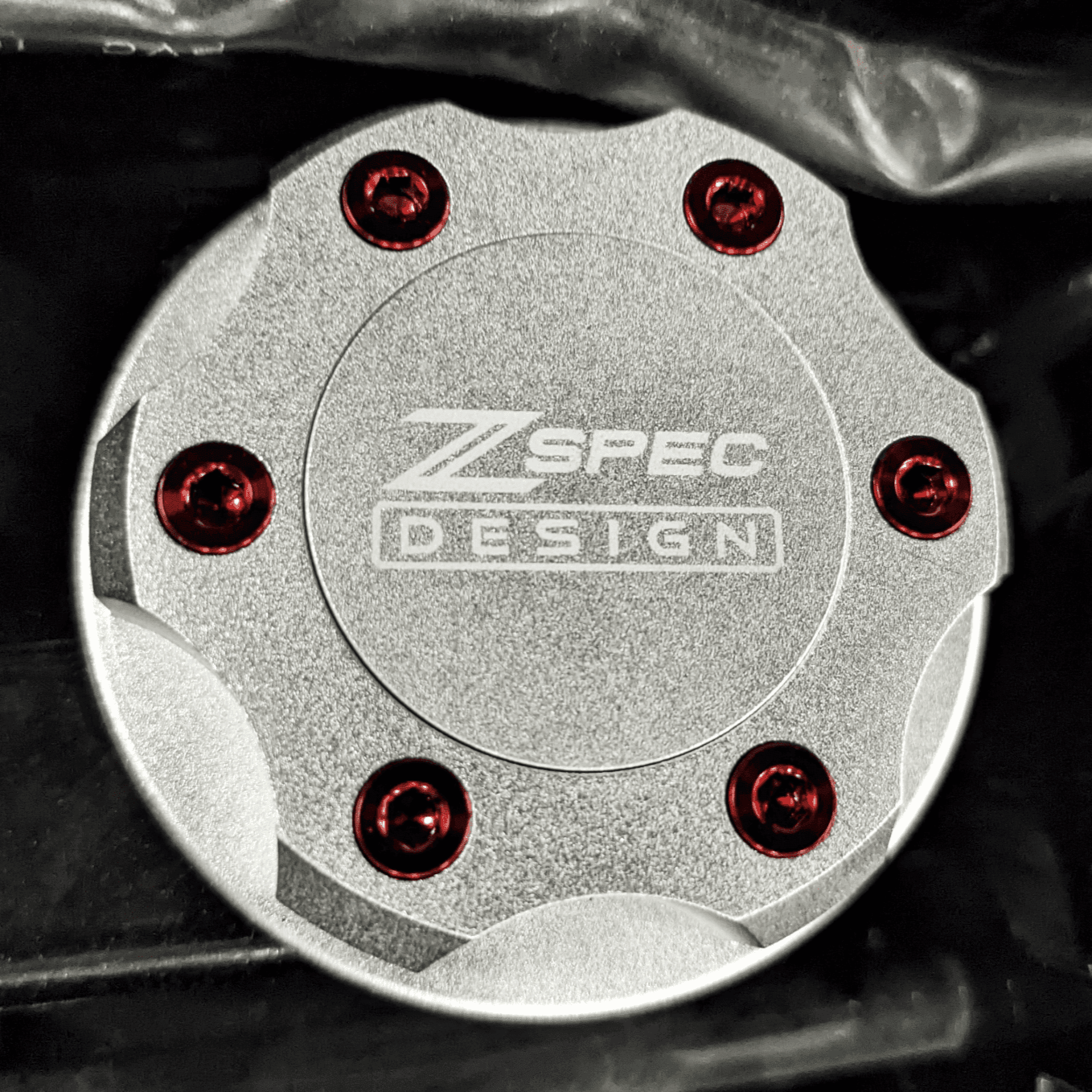 ZSPEC Billet Oil Filler Cap - Silver w/ Titanium Accents, Engine Bay Dress Up Nissan Datsun Z ZX 300zx 350z 370z Frontier RZ34 Titan VQ35/37/38/40 VR30/38 RB20/26/26/30 VK56 VG30 & Datsun L-Series L24/26/28