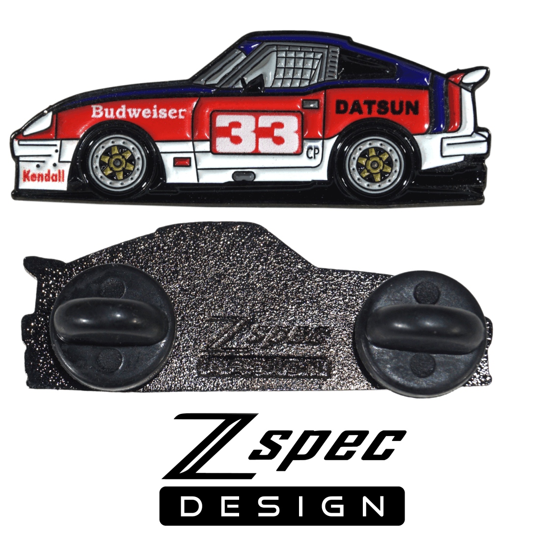ZSPEC BSR-Racing Datsun #33 Tribute Lapel / Hat Pin - ZSPEC Design LLC - Hardware Fasteners - accessory, bob sharp, bsr, lapel, lifestyle, nissan, nissan pin, pin, race car pin, Z - zspecdesign.com