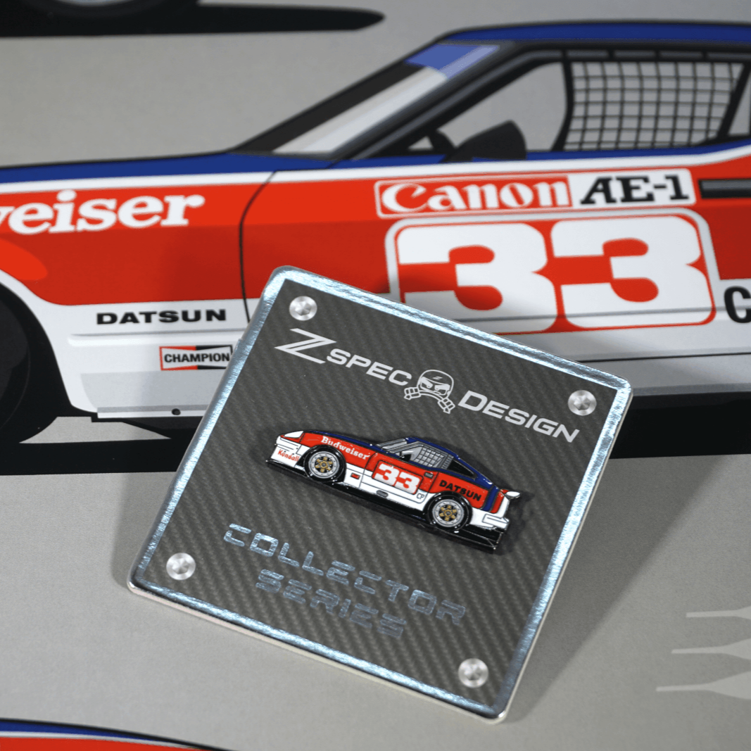 ZSPEC BSR-Racing Datsun #33 Tribute Lapel / Hat Pin - ZSPEC Design LLC - Hardware Fasteners - accessory, bob sharp, bsr, lapel, lifestyle, nissan, nissan pin, pin, race car pin, Z - zspecdesign.com